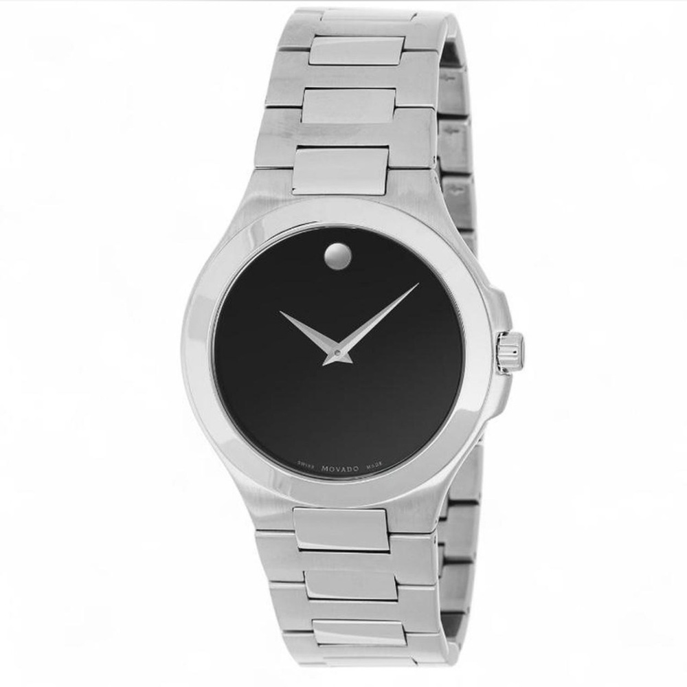NWT Men’s Movado 40mm Museum Dot Stainless Steel Bracelet Watch Swiss Made